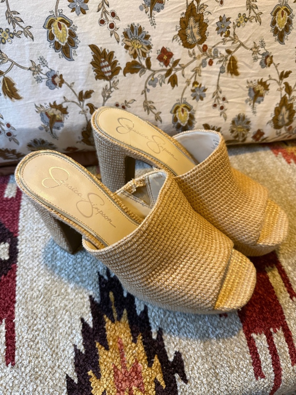Jessica Simpson Camree Woven Platform Mule Heels - Picture 7 of 11